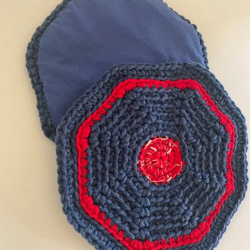 Crochet pot holders, kitchen decor, handmade trivet